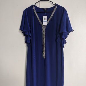 MSK Women's Cocktail Dress, XL, Blue